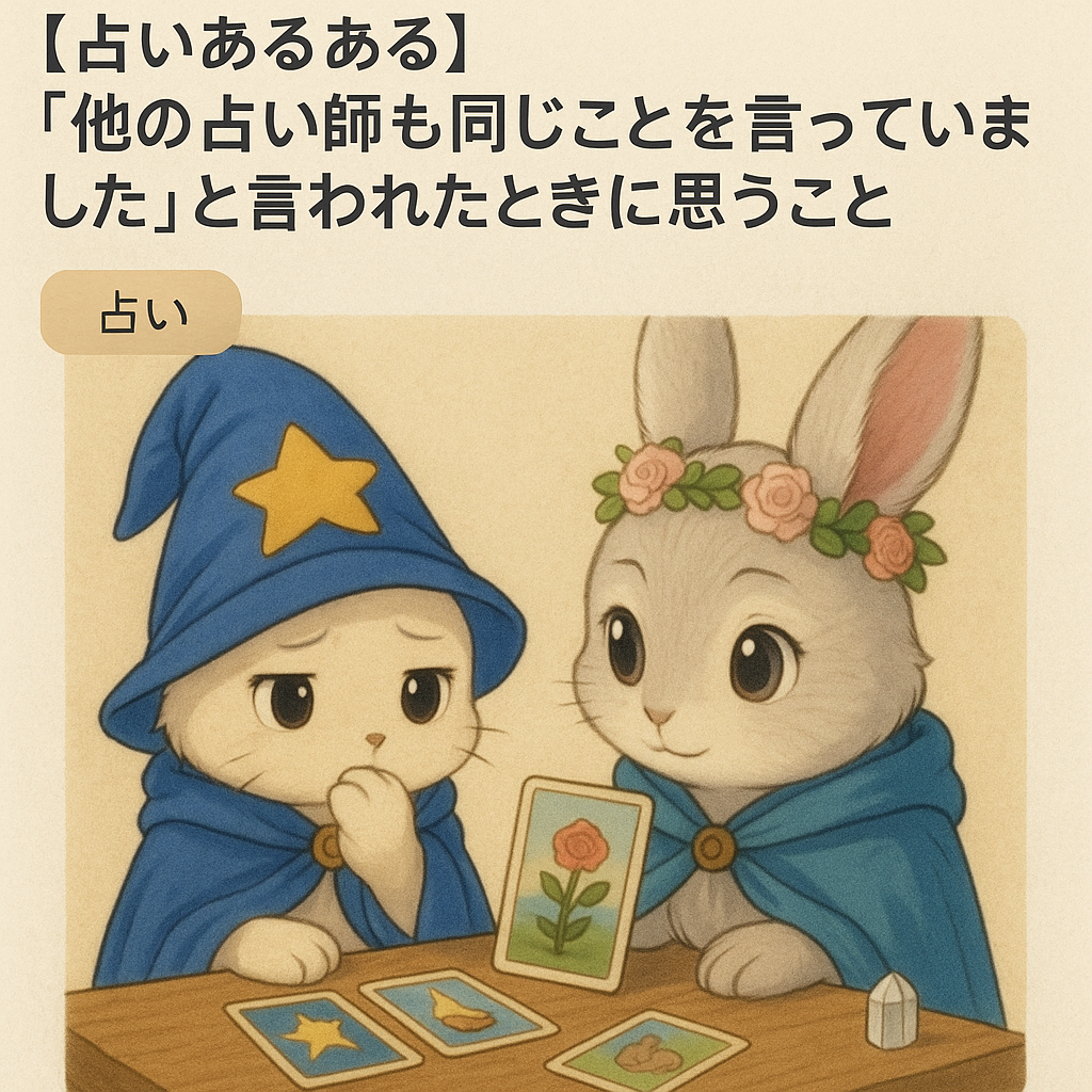 【占いあるある】「他の占い師も同じことを言っていました」