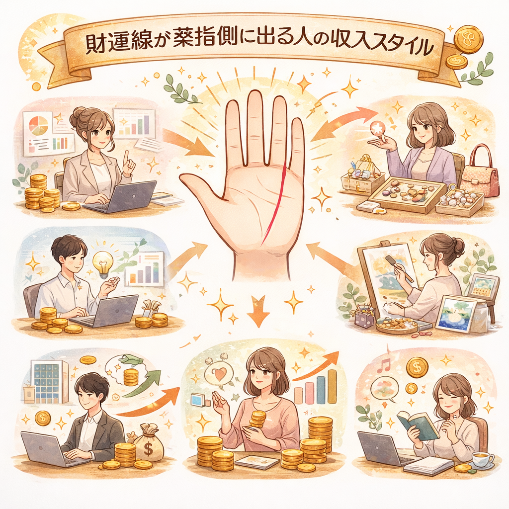 財運線が薬指側に出る人の収入スタイル
