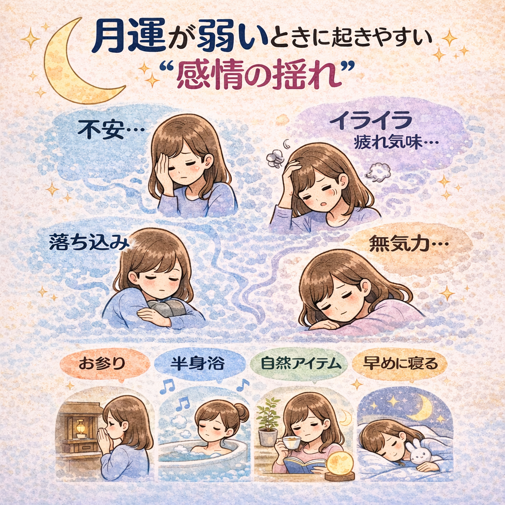 月運が弱いときに起こりやすい「感情の揺れ」と整え方