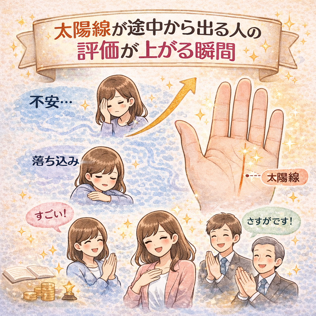 太陽線が途中から出る人の評価が上がる瞬間