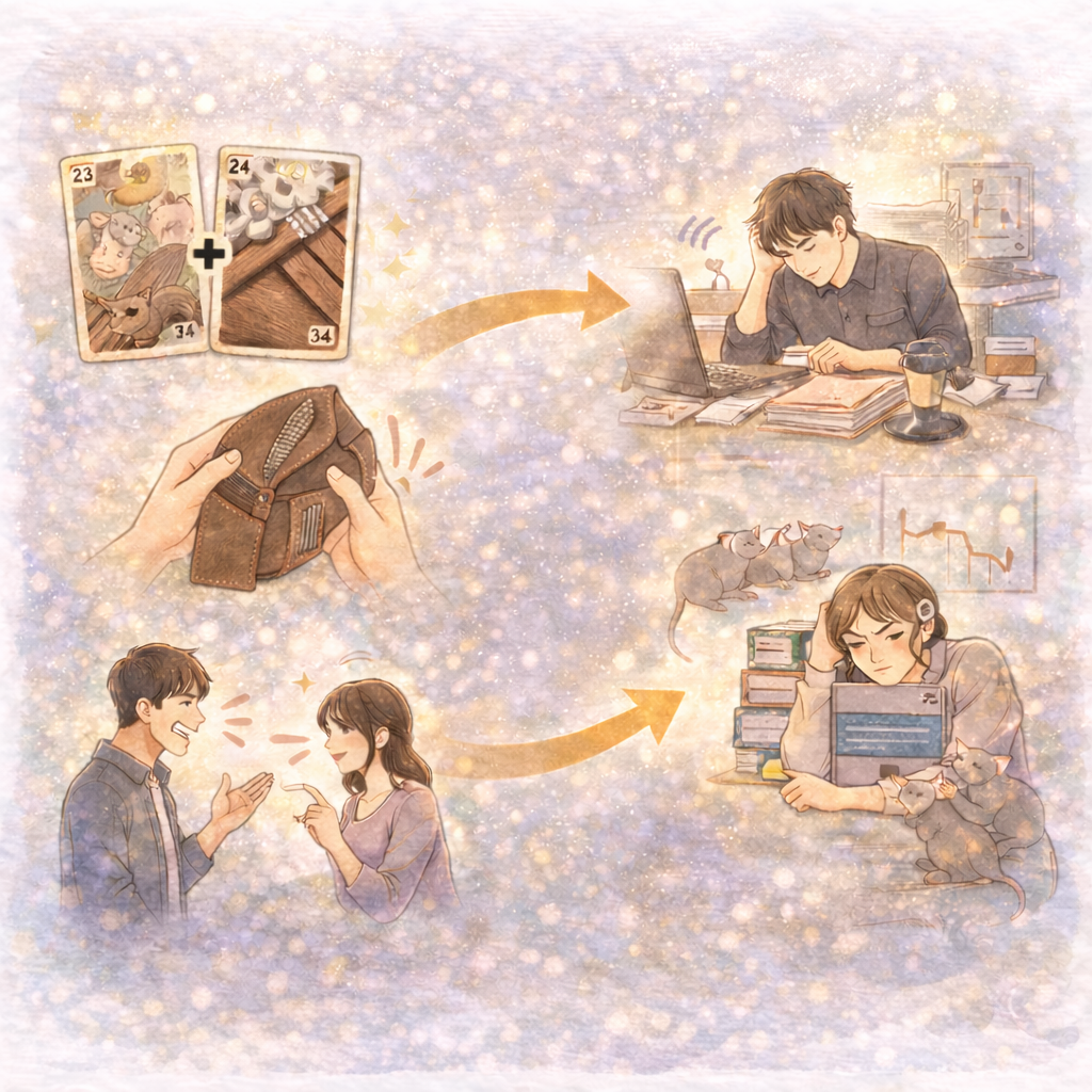 ルノルマンカードで読む「ネズミ＋仕事」に出やすい消耗パターン