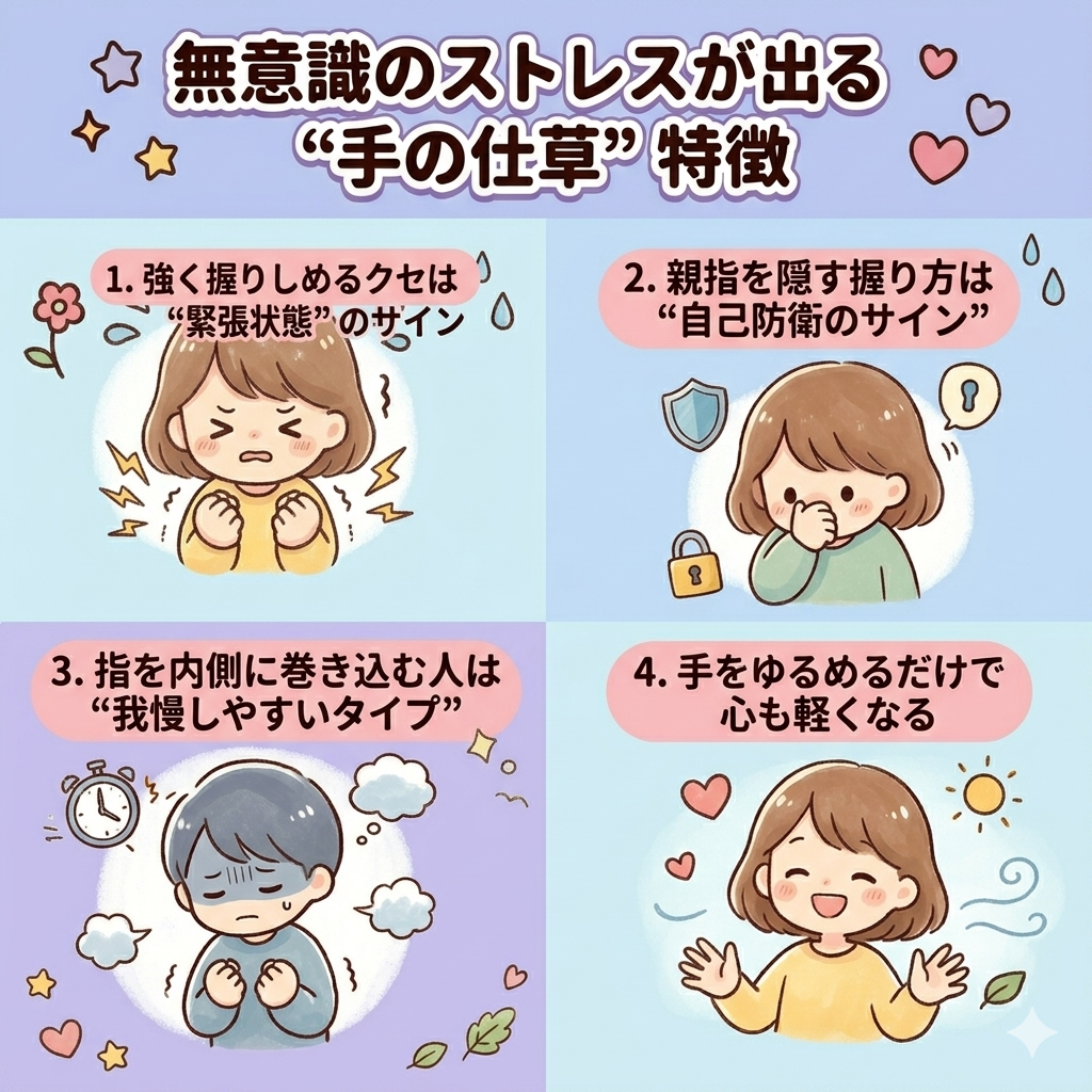 無意識のストレスが出る“手の握り方”の特徴