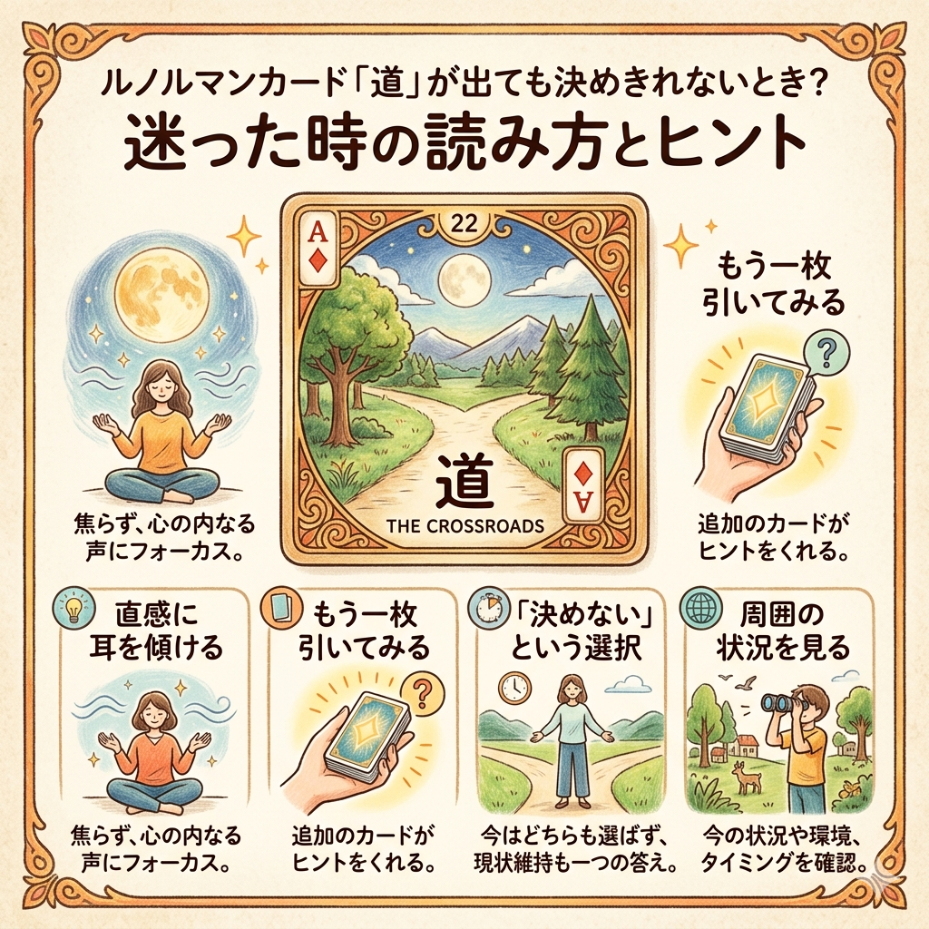 ルノルマンカード「道」が出ても決めきれないときの読み方
